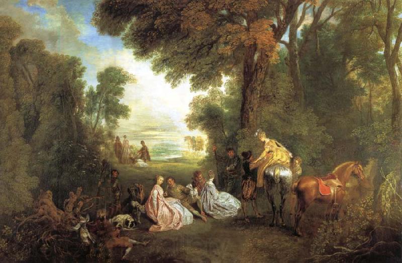 Jean-Antoine Watteau The Halt During the Chase